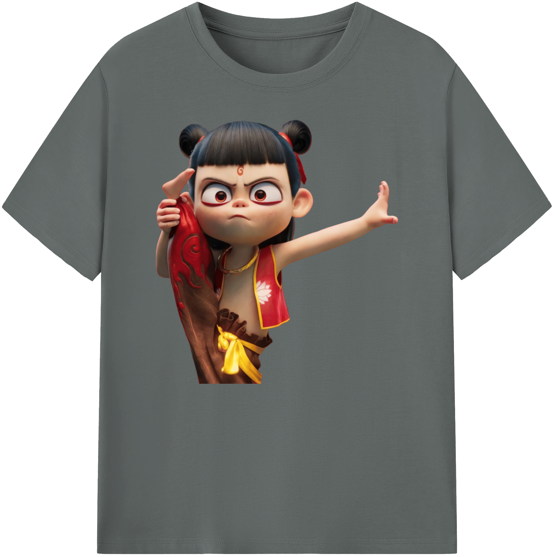 （画像用） Ne Zha 2 ナタ 魔童の大暴れ 綿100％ メンズ半袖Tシャツ｜肌触りやわらか＆通気性